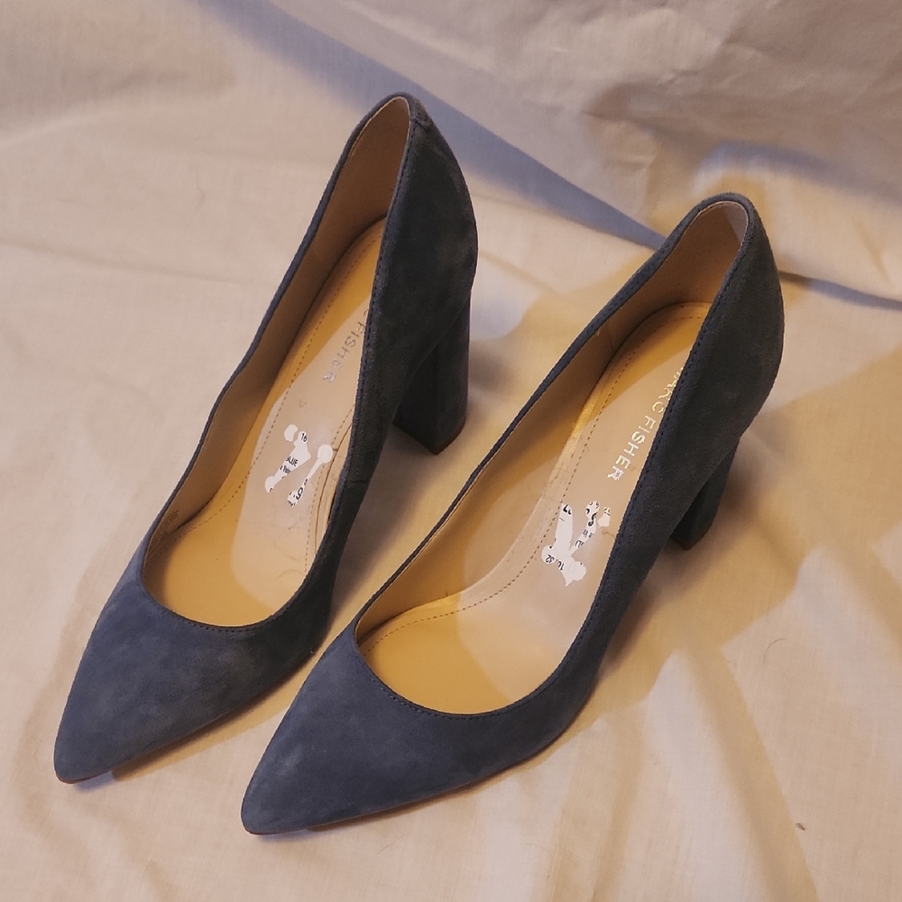 Marc Fisher Blue Suede Heels
